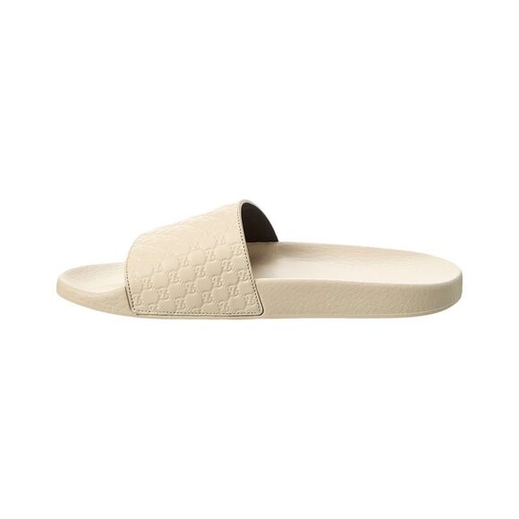 Gucci Microguccissima Leather Slide, White - Picture 2 of 5